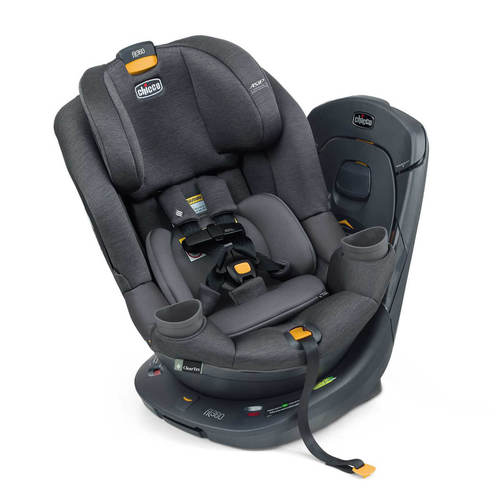 כסא בטיחות מסתובב פיט 360 Fit עם בדי קלירטקס ClearTex ללא כימיקלים ומנגנון התקנה LeverLock - אפור כהה - Carbon צ'יקו