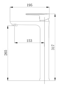 ברז גבוה פיה קבועה שחור מט 3703B סיוון אופיר