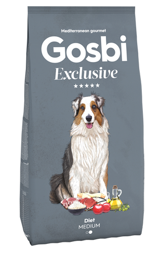 מזון לכלבים Gosbi Light Medium עוף כבש ודגים 12 ק