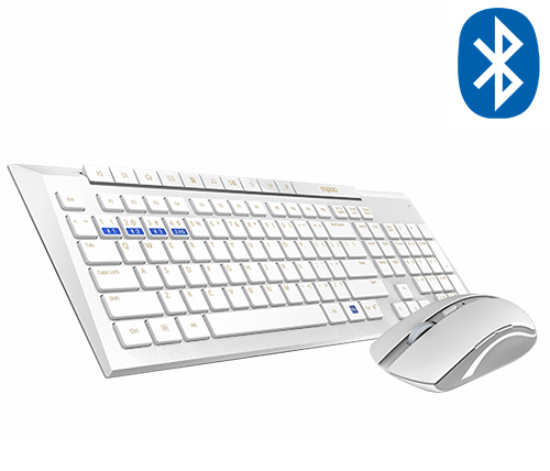 סט אלחוטי RAPOO 8210M Wireless Bluetooth 2.4GHz לבן