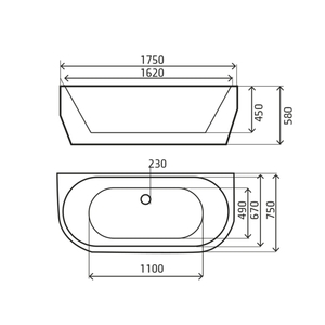 אמבטיה פריסטנדינג לבנה אקרילית דגם 10913  שוני SHONY 