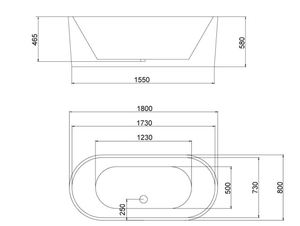אמבטיה אקרילית אובלית פריסטנדינג דגם 11055  שוני SHONY 