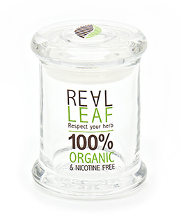 צנצנת זכוכית ריליף REAL LEAF גדולה