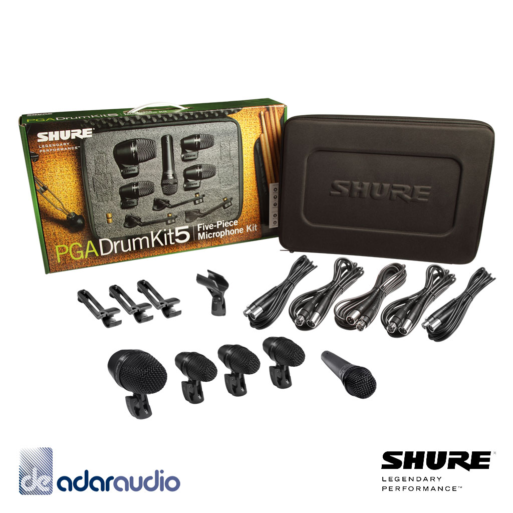 סט מיקרופונים לתופים במזוודה SHURE PGADRUMKIT4
