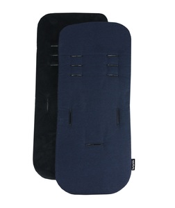 מזרן וריפודית דו-צדדי לעגלה או טיולון במילוי ויסקו רך במיוחד - כחול נייבי