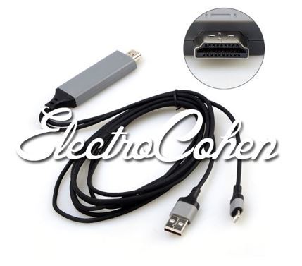 כבל לחיבור מכשירי אפל (אייפון / אייפד) לטלוויזיה HDMI mobile phone to HDTV עובד עם כל מכשירי אפל