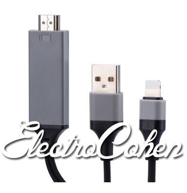 כבל לחיבור מכשירי אפל (אייפון / אייפד) לטלוויזיה HDMI mobile phone to HDTV עובד עם כל מכשירי אפל