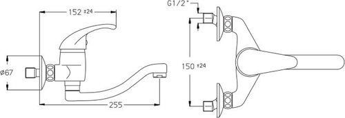 רותם ברז מטבח פיה תחתונה ארוכה חמת דגם 900520