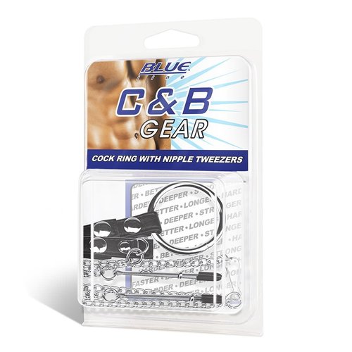 טבעת זקפה עם מצבטים לפטמות   Cockring With Nipple Tweezers