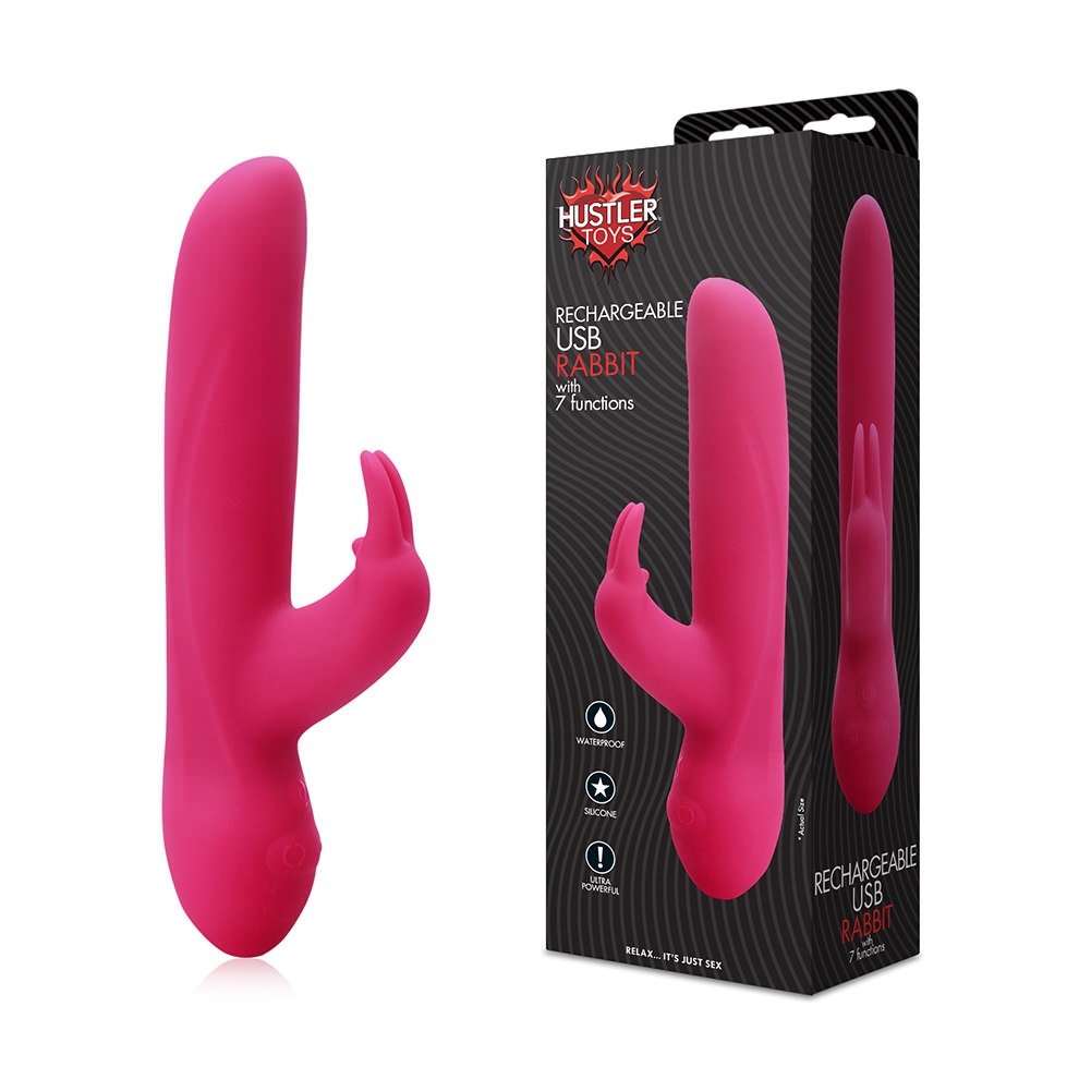 ויברטור סיליקון נטען סופר יוקרתי Hustler Toys Usb Rabbit