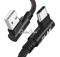 כבל טעינה וסנכרון TYPE C זוויתי 2M