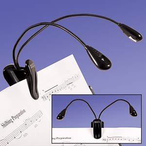 תאורת LED מקצועית כפולה FL-12 לעמוד תווים YHX+תופסן