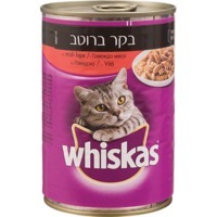 ויסקאס מזון משלים שימורים לחתול - בקר. 400 גרם מבצע 10% בקניית 10 יח