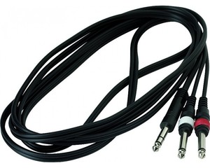 כבל אודיו 2xRCA ל- TRS 6.3mm באורך 3 מטרים Warwick
