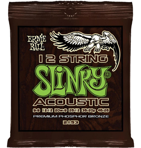 Ernie Ball 2153 12-String Acoustic Guitar Strings   12 מיתרים לאקוסטית