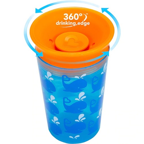 כוס הפלא 360° בנפח 266 מ''ל - כחול/כתום