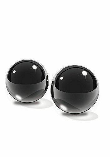 זוג ביצים סיניות מדיום מזכוכית שחורה Pipedream Benwa Ball