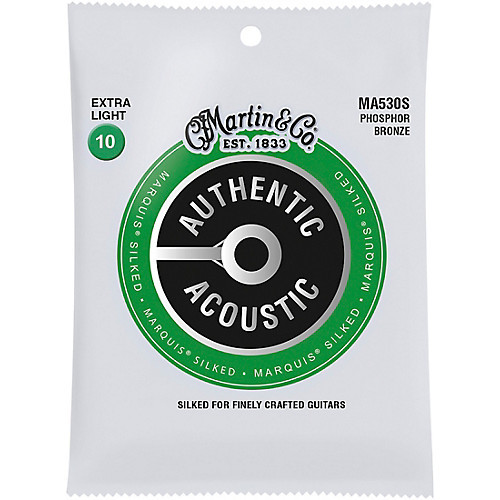 סט מיתרים 010 לאקוסטית Martin MA530S Marquis Phosphor Bronze Authentic Silked