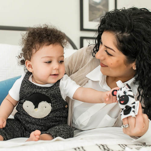 זוג חיות רעשנים שחור לבן בייבי איינשטיין baby einstein