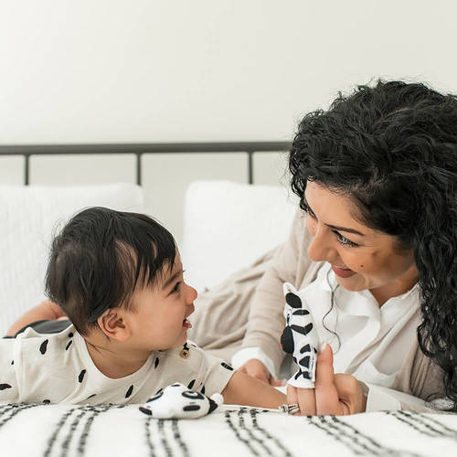 זוג חיות רעשנים שחור לבן בייבי איינשטיין baby einstein