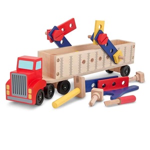 סט משאית עץ ענקית עם חלקי בניה 22 חלקים