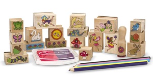 סט 20 חותמות מעץ בעיצוב פיות