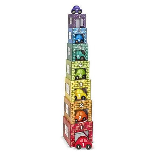 מוסך מכוניות מעץ למשחק התאמה ובניה 14 חלקים