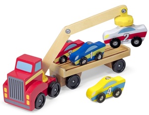 משאית גרר מגנטית 6 חלקים מעץ