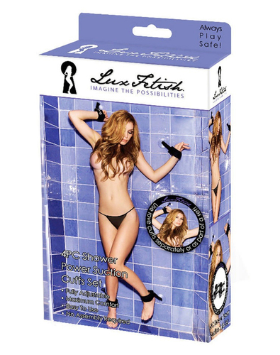 אזיקי ואקום איכותיים מבד לידיים ולרגליים Lux Fetish - Suction Cuffs 