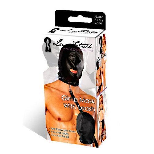 מסכה לפנים עם קולר Lux Fetish 