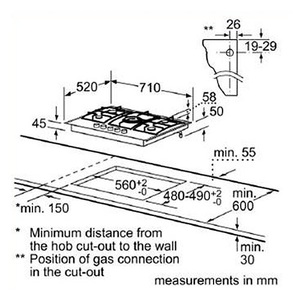 כיריים גז Bosch PPQ719M21Y בוש
