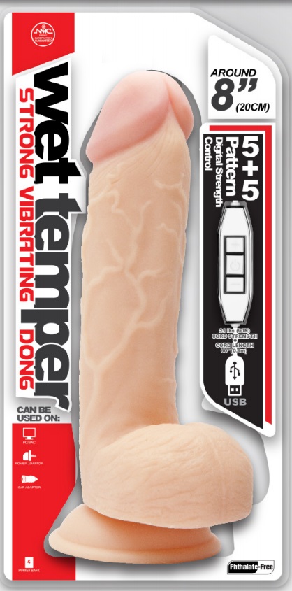 ויברטור usb ריאליסטי 20 ס"מ 10 מצבי רטט NMC- Wet Temper