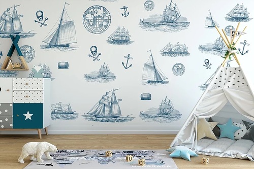 טפט מעוצב לחדר ילדים עם דבק במידה 65/300 ס