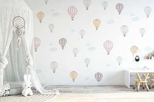 טפט מעוצב לחדר ילדים עם דבק במידה 65/300 ס"מ - כדורים פורחים