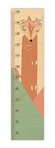 מד גובה מעוצב לחדר ילדים מעץ - שועלה
