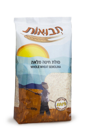 סולת חיטה מלאה 500 גרם תבואות