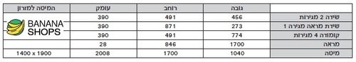 חדר שינה קומפלט דגם בריסל