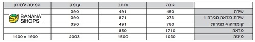 חדר שינה קומפלט דגם פלטינום
