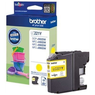 ראש דיו מקורי צהוב Brother LC221Y 