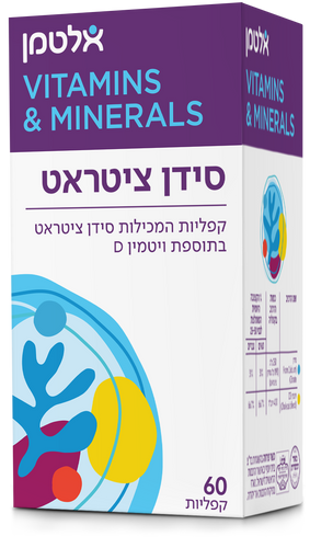 סידן ציטראט + ויטמין D-400 60 קפליות אלטמן Altman