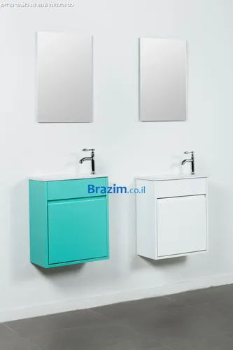 ארון אמבטיה מבית סבח עם חזית אפוקסי בגוונים לבחירה ומידות כיור 46/26 ס