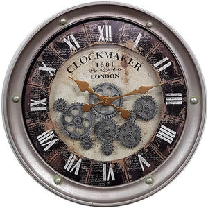 "CLOCKMAKER LONDON" שעון קיר גלגלי שיניים קוטר 43 ס"מ