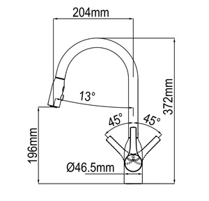 ברז מטבח נשלף שני מצבים דגם גרין - GREEN כרום 44017  שוני SHONY 
