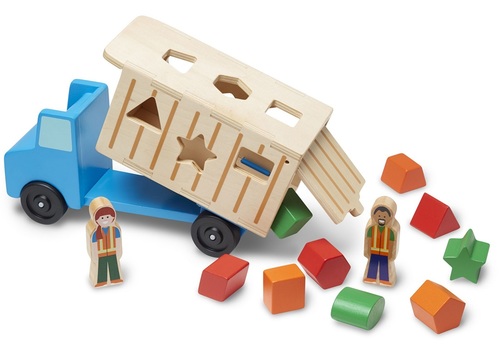 משאית אשפה התאם צורה מעץ 12 חלקים