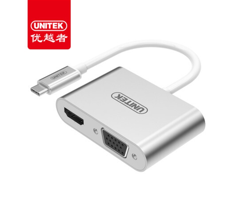 מתאם Unitek Y-V100SL USB3.1 Type-C to HDMI//VGA 