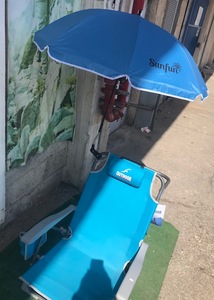 כסא מתקפל לים עם שמשיה קורל חזק וקל  OUTDOOR CORAL