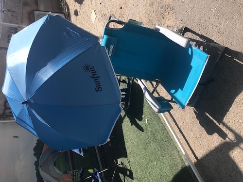 כסא מתקפל לים עם שמשיה קורל חזק וקל  OUTDOOR CORAL
