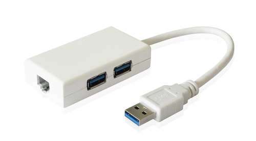 Protec DM125 USB3.0 to RJ45 + 2-Pot USB Hub