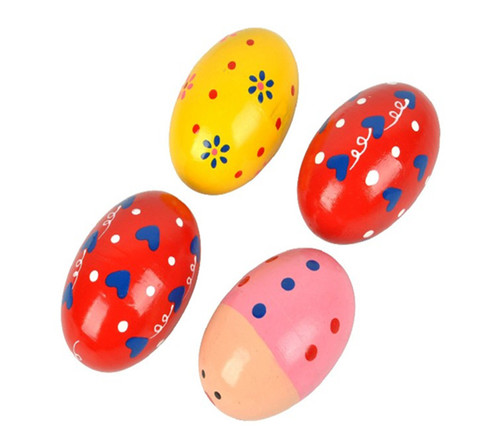 רעשנים מרקסים בצורת ביצים מעץ 12 יחידות