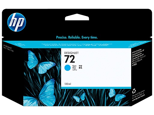 ראש דיו כחול HP 72 130-ml C9371A‏ למדפסות T1100. T1120. T1200. T2300. T610. T620. T790. T1300 מקורי